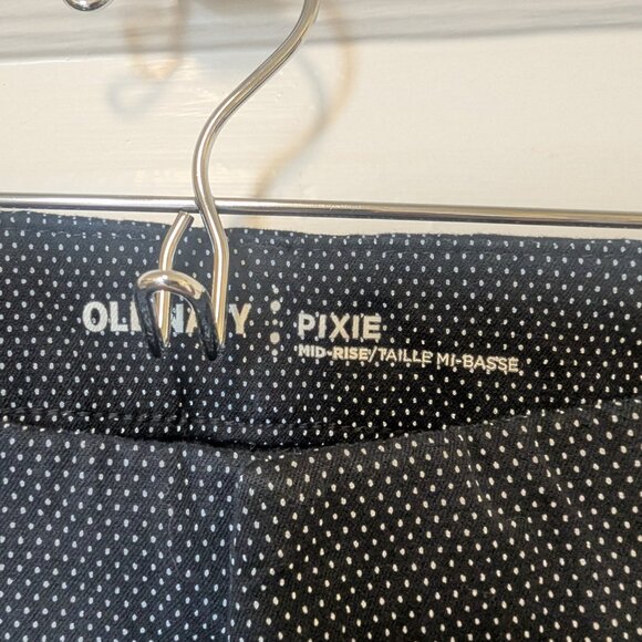 Old Navy Pixie Cropped Pants Black with White polka dots Size 18 - Picture 3 of 6